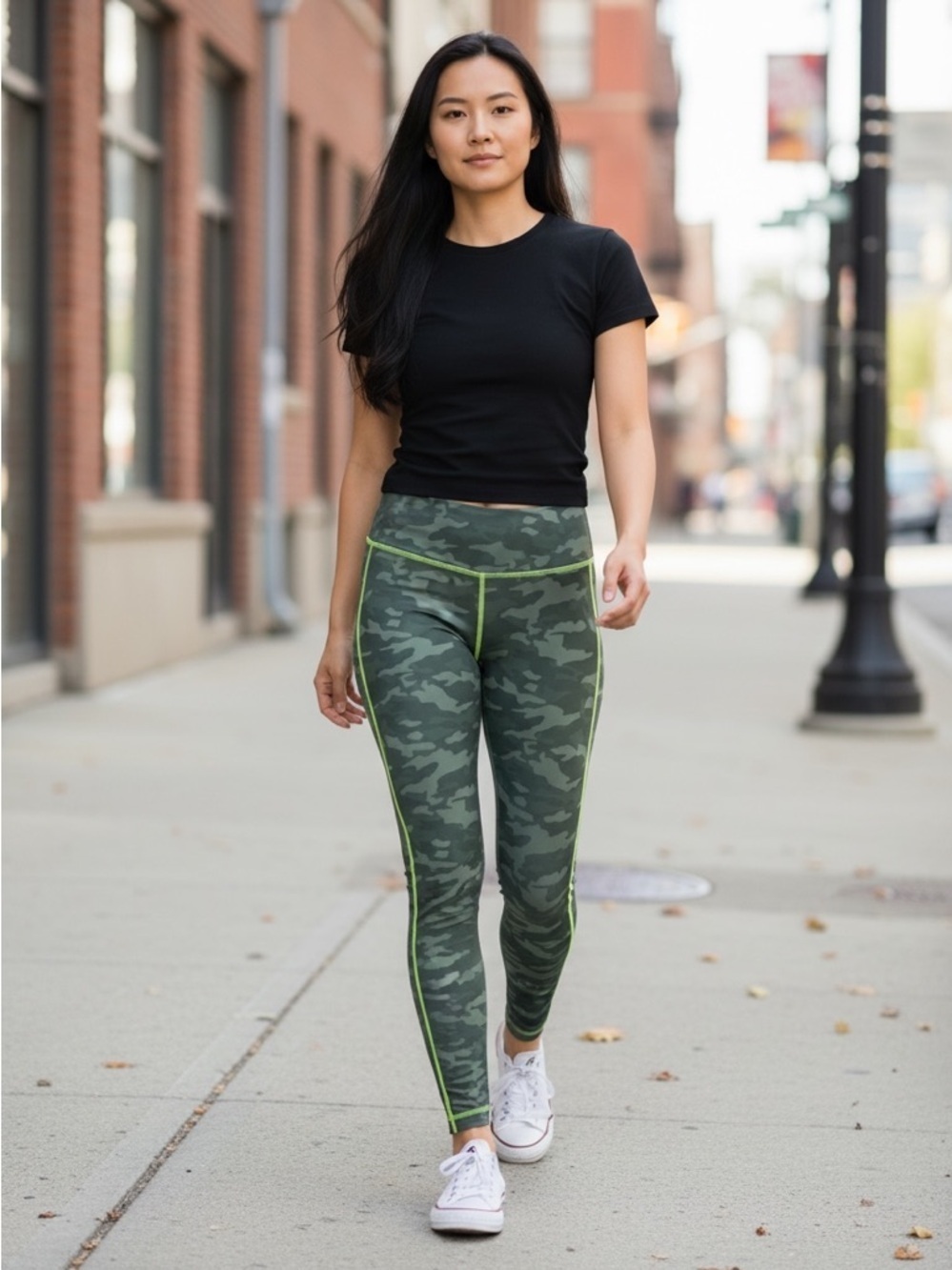 Vineyard Vines Green Camouflage Activewear Leggings Size XS